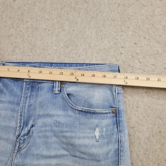 American Eagle Next Level Airflex Slim Jeans Mens 34x32 Distressed Light Wash - Picture 9 of 12